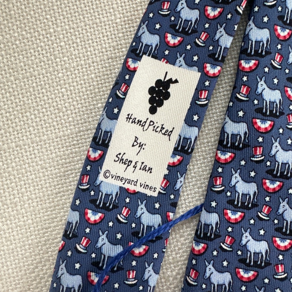 NWT Vineyard Vines Donkey Silk Tie | Handpicked Shep & Ian | Patriotic - Picture 2 of 6